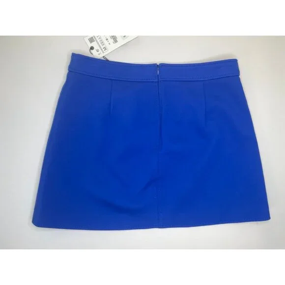 NWT ZARA MINI SKIRT WITH POCKETS Ink blue Medium - Picture 7 of 10